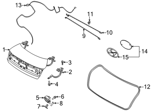 2020 Hyundai Sonata Trunk Switch Assembly-Side C/PAD Low Diagram for 93750-L1100-YTH