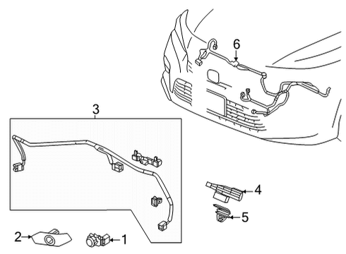 2022 Honda Civic Electrical Components - Front Bumper SENSOR ASSY- *NH696* Diagram for 39680-T43-N01ZA