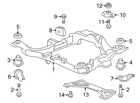 2013 Acura ZDX Suspension Mounting - Front Dynamic Dmpr, Frsbf Diagram for 50205-SZN-A01