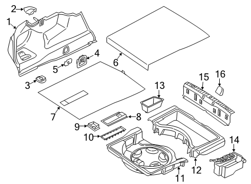 2021 BMW 740i Interior Trim - Rear Body LUGGAGE COMPARTMENT FLOOR RA Diagram for 51478071516