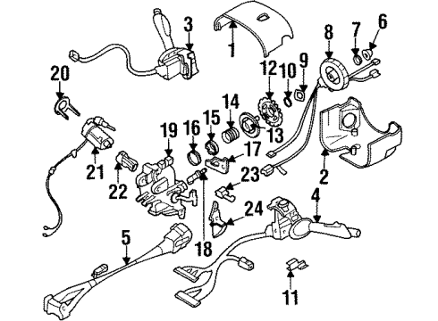 1997 Oldsmobile Aurora Steering Column Housing & Components, Shroud, Switches & Levers Lock Cylinder Diagram for 26050290