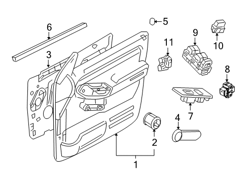 2007 Ford Explorer Sport Trac Front Door Mirror Switch Diagram for 7L2Z-17B676-AA