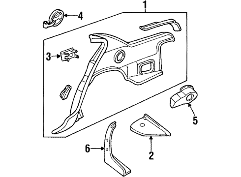 1998 Oldsmobile Cutlass Quarter Panel & Components Door Asm-Fuel Tank Filler Diagram for 22603019