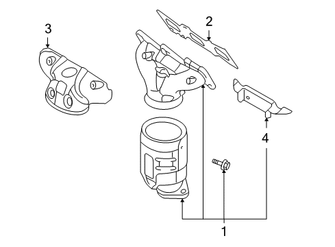 2012 Hyundai Veracruz Exhaust Manifold Protector-Heat, RH Diagram for 28525-3C142