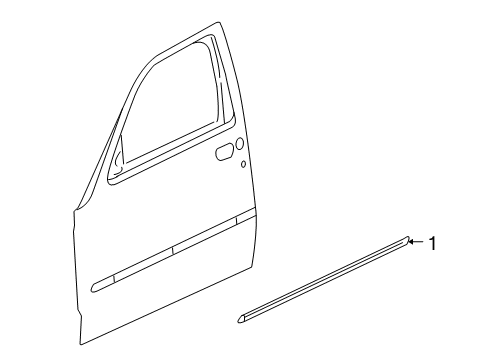 2009 Dodge Nitro Exterior Trim - Front Door Molding-Front Door Diagram for 1BS46RXFAB