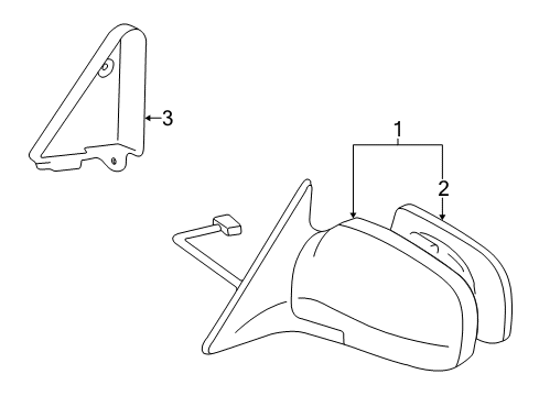1997 Toyota RAV4 Outside Mirrors Outer Rear View Mirror Sub Assembly, Right Diagram for 87931-42150