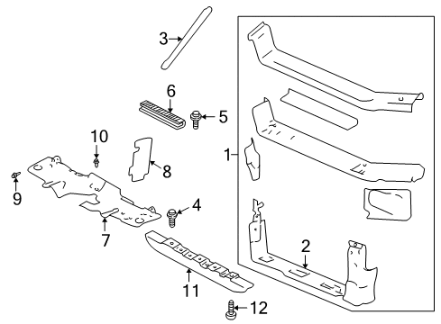 2005 Chevrolet Monte Carlo Radiator Support Air Baffle Diagram for 10440760