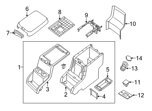 2012 Nissan NV2500 Center Console Body-Console Diagram for 96911-1PA1A