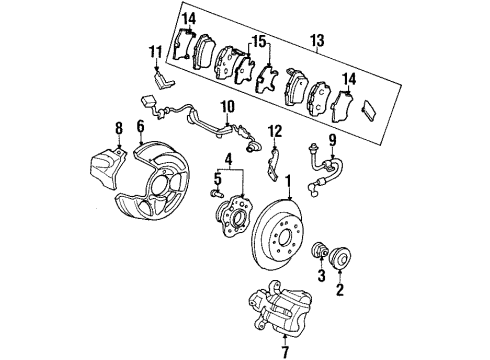 1999 Honda Prelude Brake Components Pad Set, Front Diagram for 45022-S30-A03
