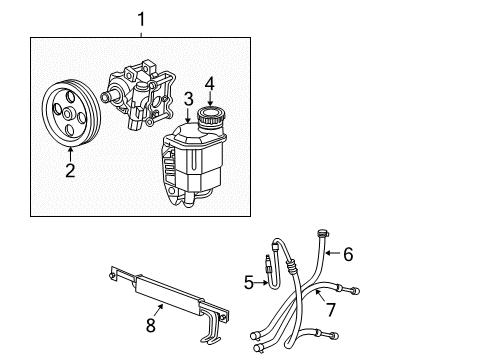 2003 Dodge Ram 2500 P/S Pump & Hoses Line-Power Steering Pressure Diagram for 52113632AE