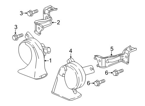 2021 Honda Accord Horn Horn Assembly-(Low) Diagram for 38100-TVA-B01