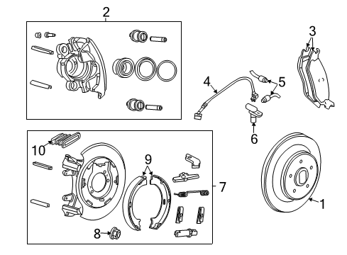 2007 Jeep Liberty Anti-Lock Brakes Shoe Kit-Disc Brake Diagram for 5083882AF