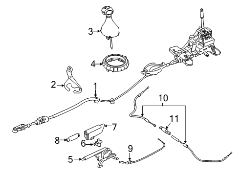 2020 Mini Cooper Switches Bracket, Shift Cable Diagram for 25117632765