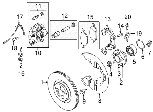 2015 Lincoln MKC Anti-Lock Brakes ABS Control Unit Diagram for KJ7Z-2C215-B
