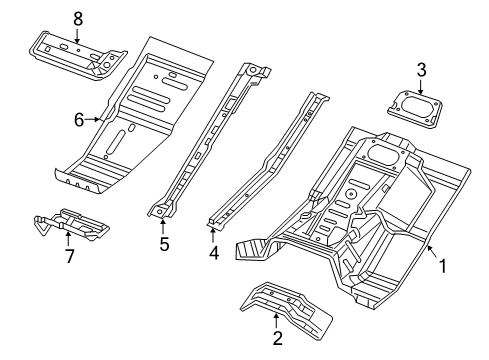 2018 Jeep Wrangler Floor Pan-Front Floor Diagram for 68298304AC