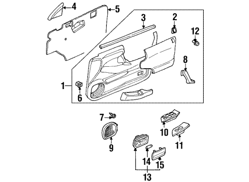 2000 Honda Passport Front Door Switch, Passenger Side Power Window Diagram for 8-97227-833-0