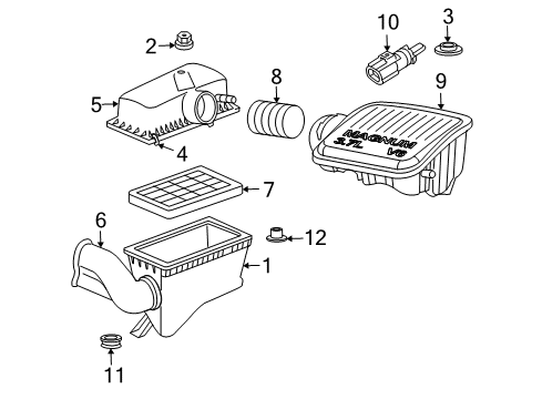 2008 Dodge Dakota Air Intake Seal-Air Cleaner Diagram for 53034093AA