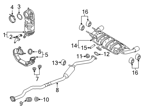 2019 Fiat 124 Spider Exhaust Components Nut Diagram for 68297841AA