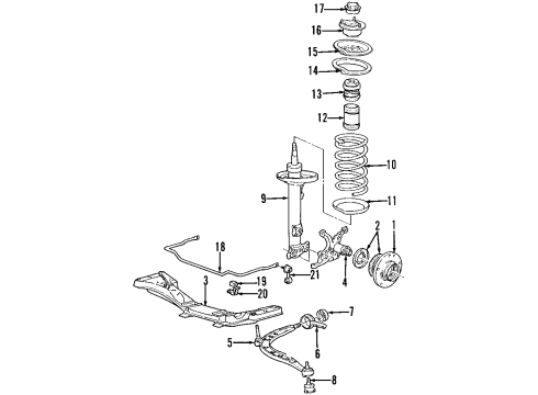2007 BMW Z4 Front Suspension Components, Lower Control Arm, Ride Control, Stabilizer Bar Front Left Spring Strut Diagram for 31316785987