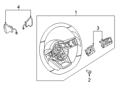 2021 Nissan Rogue Steering Column & Wheel, Steering Gear & Linkage SWITCH ASSY - STEERING Diagram for 25550-6RF6B