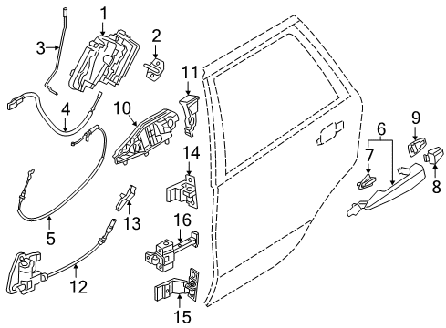 2017 BMW X6 Rear Door Rear Door Brake Diagram for 51227290593