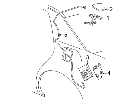 2010 Cadillac DTS Antenna & Radio Antenna Diagram for 25838934