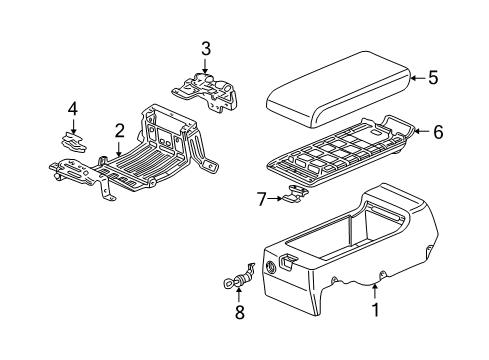 2002 Acura CL Rear Console Lock, Slider Diagram for 83456-S3M-A01