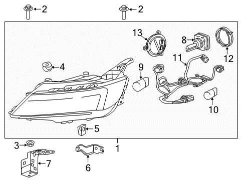 2014 Chevrolet Impala Headlamps Composite Headlamp Diagram for 84434644