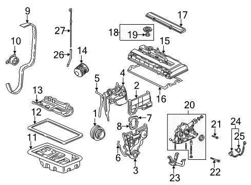 2000 Acura Integra Powertrain Control Control Module, Engine Diagram for 37820-P75-A55