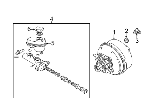 2003 Cadillac CTS Hydraulic System Power Brake Booster Diagram for 88967236