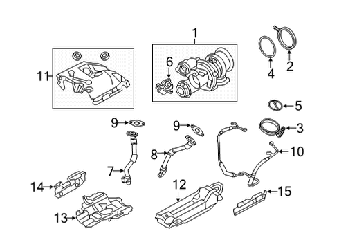 2022 BMW M8 Gran Coupe Turbocharger & Components HEAT SHIELD, TURBOCHARGER, U Diagram for 11657856414