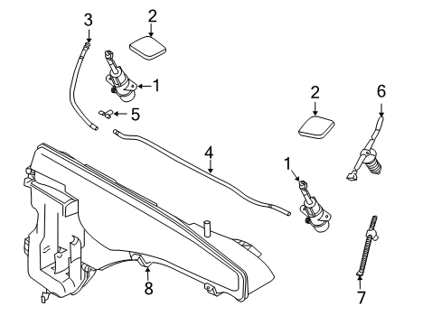 2014 BMW X6 Washer Components Hose Line, Headlight Cleaning System Diagram for 61677181995