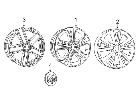 2012 Dodge Durango Wheels, Covers & Trim Wheel-Aluminum Diagram for 1SZ24GSAAB