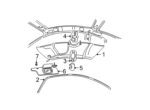 2002 Ford Mustang Interior Trim - Roof Dome Lamp Assembly Diagram for 1L3Z-13776-AAB