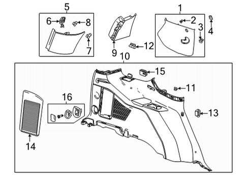 2021 GMC Yukon XL Interior Trim - Quarter Panels Door Diagram for 84779204