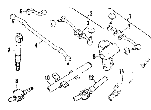 1985 Nissan 720 Steering Column & Wheel, Steering Gear & Linkage Pump Power Steer Diagram for 49110-54W02