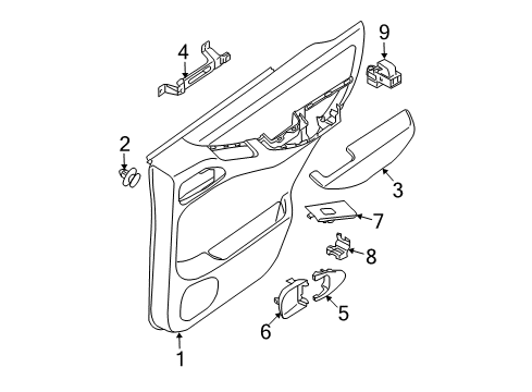 2006 Nissan Frontier Rear Door Rear Door Armrest, Right Diagram for 82940-EA100