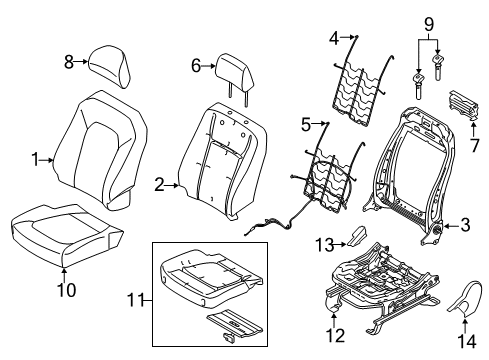 2019 Ford F-150 Front Seat Components Damper Diagram for JU5Z-9616279-B