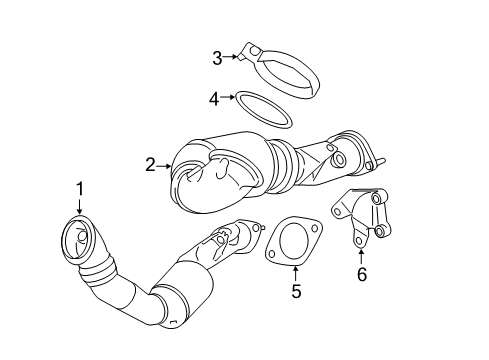 2011 BMW 740i Exhaust Manifold Holder Catalytic Converter Near Engine Diagram for 18307594011