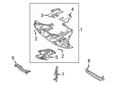 2021 Kia Sorento Splash Shields Guard-Air Diagram for 29135P4000