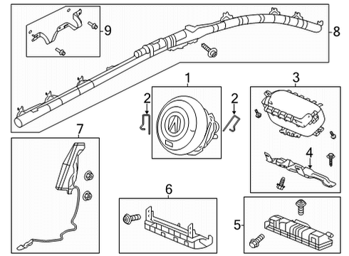 2021 Acura TLX Air Bag Components Bracket Set, Right Rear Diagram for 78820-TGV-A81