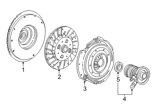 2001 Ford Ranger Clutch & Flywheel Pressure Plate Diagram for 1L2Z-7563-BB