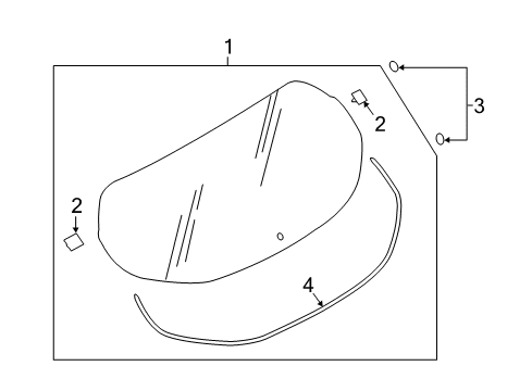 2017 Nissan Rogue Sport Lift Gate - Glass & Hardware Moulding-Back Door Diagram for 90352-6MA0A