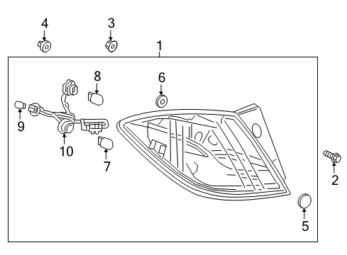 2017 Chevrolet Cruze Bulbs Tail Lamp Assembly Seal Diagram for 39040351