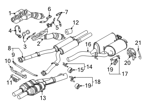 2008 BMW 550i Exhaust Components Rear Muffler Diagram for 18307544264
