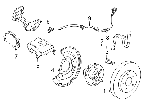 2012 Chevrolet Cruze Front Brakes Splash Shield Diagram for 13324456