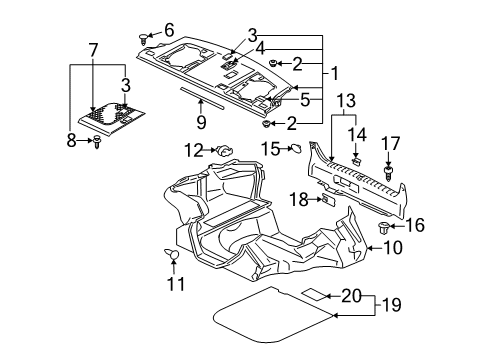 2006 Mitsubishi Galant Interior Trim - Rear Body Screw-Tapping Diagram for MF453091