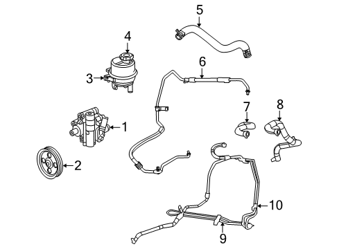 2010 Dodge Journey P/S Pump & Hoses, Steering Gear & Linkage Cooler-Power Steering Return Diagram for 4766279AD