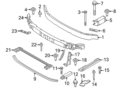 2022 Mini Cooper Bumper & Components - Front Hexagon Screw With Flange Diagram for 07129908636