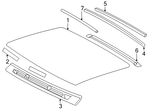 1995 GMC Sonoma Roof & Components Panel-Body Rear Inner Diagram for 15685353